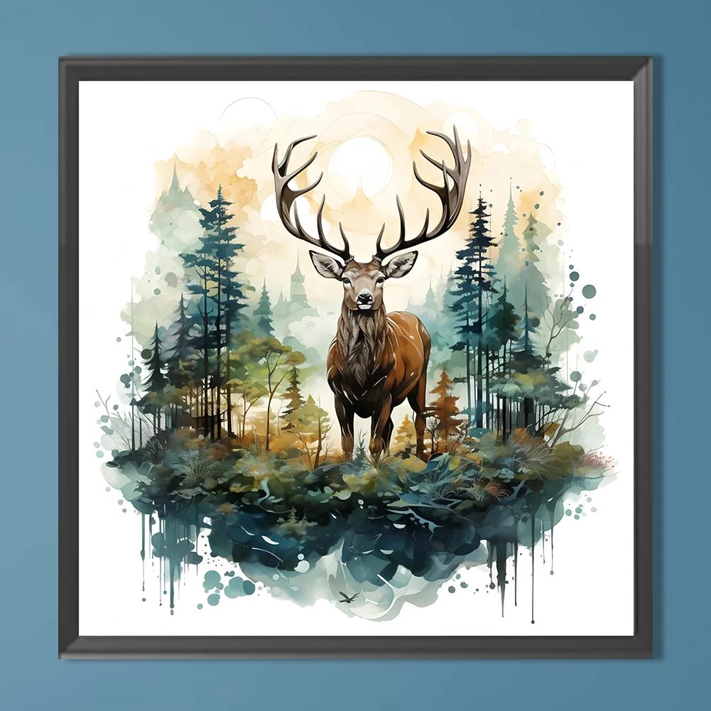 Diamond Painting - Full Round Drill - Forest Deer(Canvas|30*30cm)