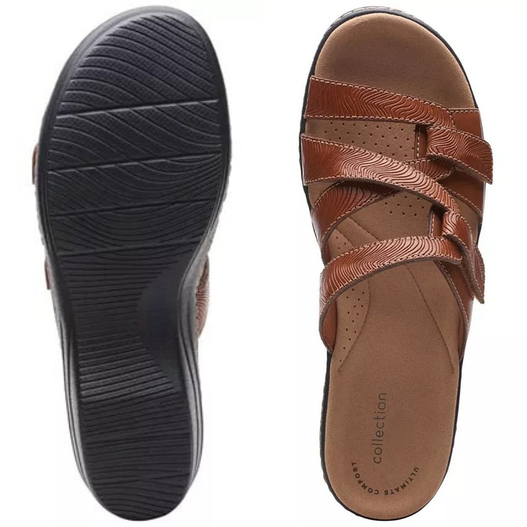 2022 Soft Bottom Massage Orthopedic Wedge Slide Sandals