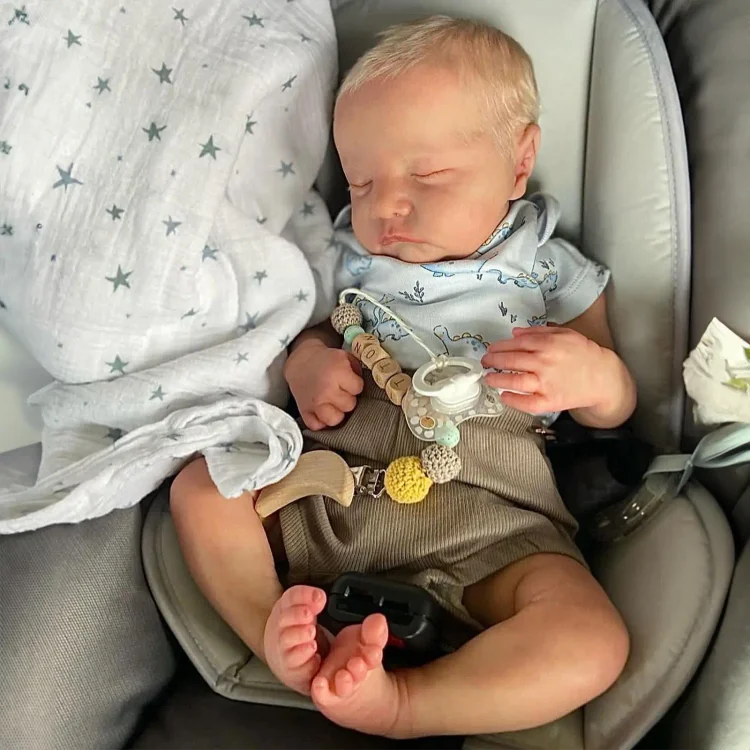  20'' Lifelike Realistic Eyes Closed Girl Doll Named Clinsir Reborn Baby Doll with Blonde Hair - Reborndollsshop®-Reborndollsshop®
