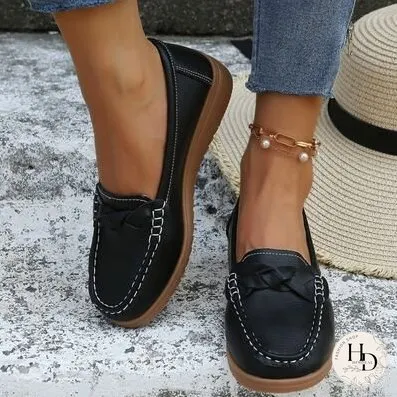 Weave Wedge Heeled Loafers