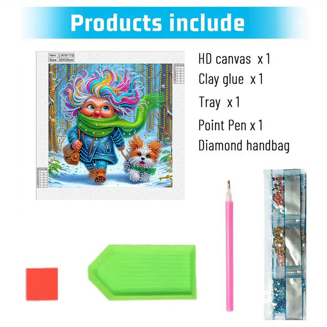 Grandma - Diamond Painting - Partial Special Shaped Drill(Canvas|30*30cm)