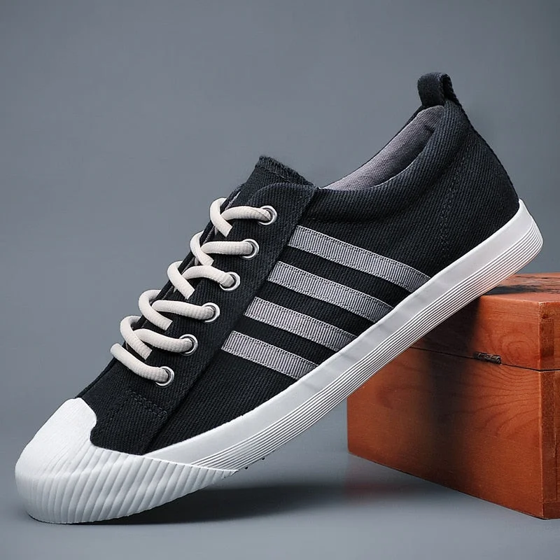 YITU New Men's Canvas Shoes Summer Lazy Men's Vulcanize Shoes Designer Sneakers Spring/Autumn Men Slip-On Buckle Loafer Shoes