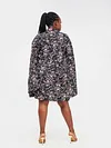 Elsie Glamour Ayanna Floral Cape Dress - Black