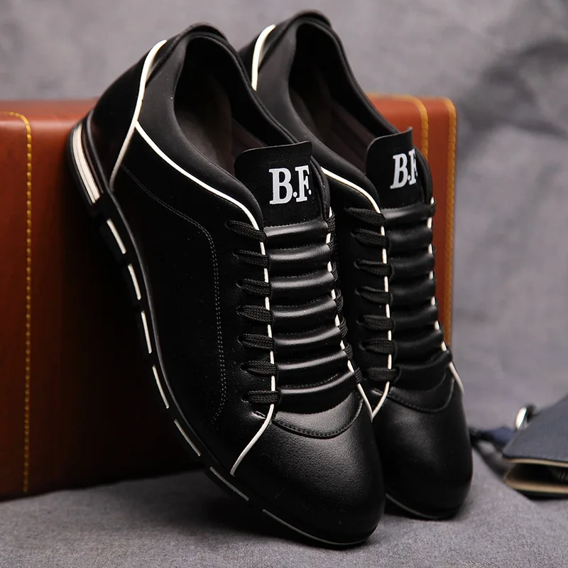 Dragonpinasmu Casual Sneakers Fashion Solid Leather Shoes Formal Business Sport Flat Round Toe Light Breathable 2025 Spring Autumn New Men