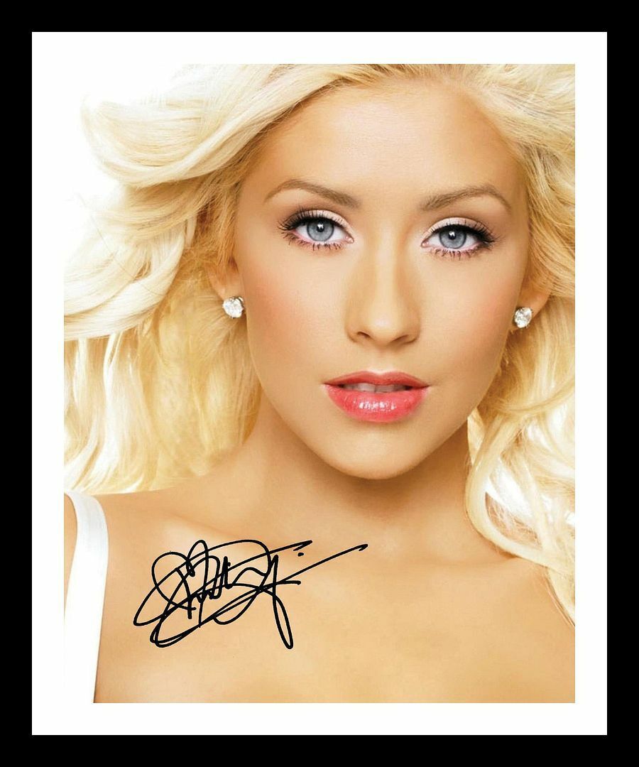 Christina Aguilera Autograph Signed & Framed Photo Poster painting 1