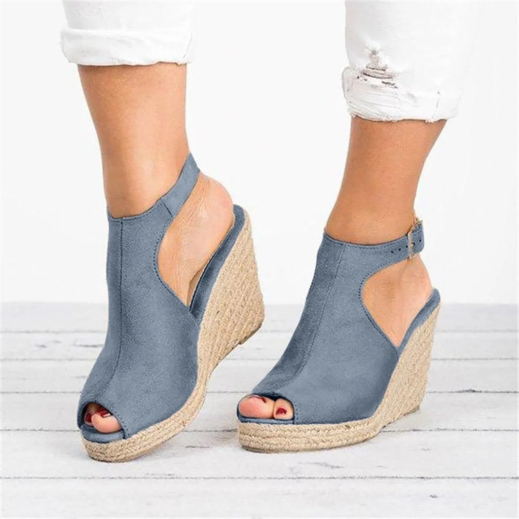 Plus Size 35-43 Platform Sandals Wedges Shoes For Women Heels Sandalias Mujer Summer Clog Womens Zapatos De Hombre E12