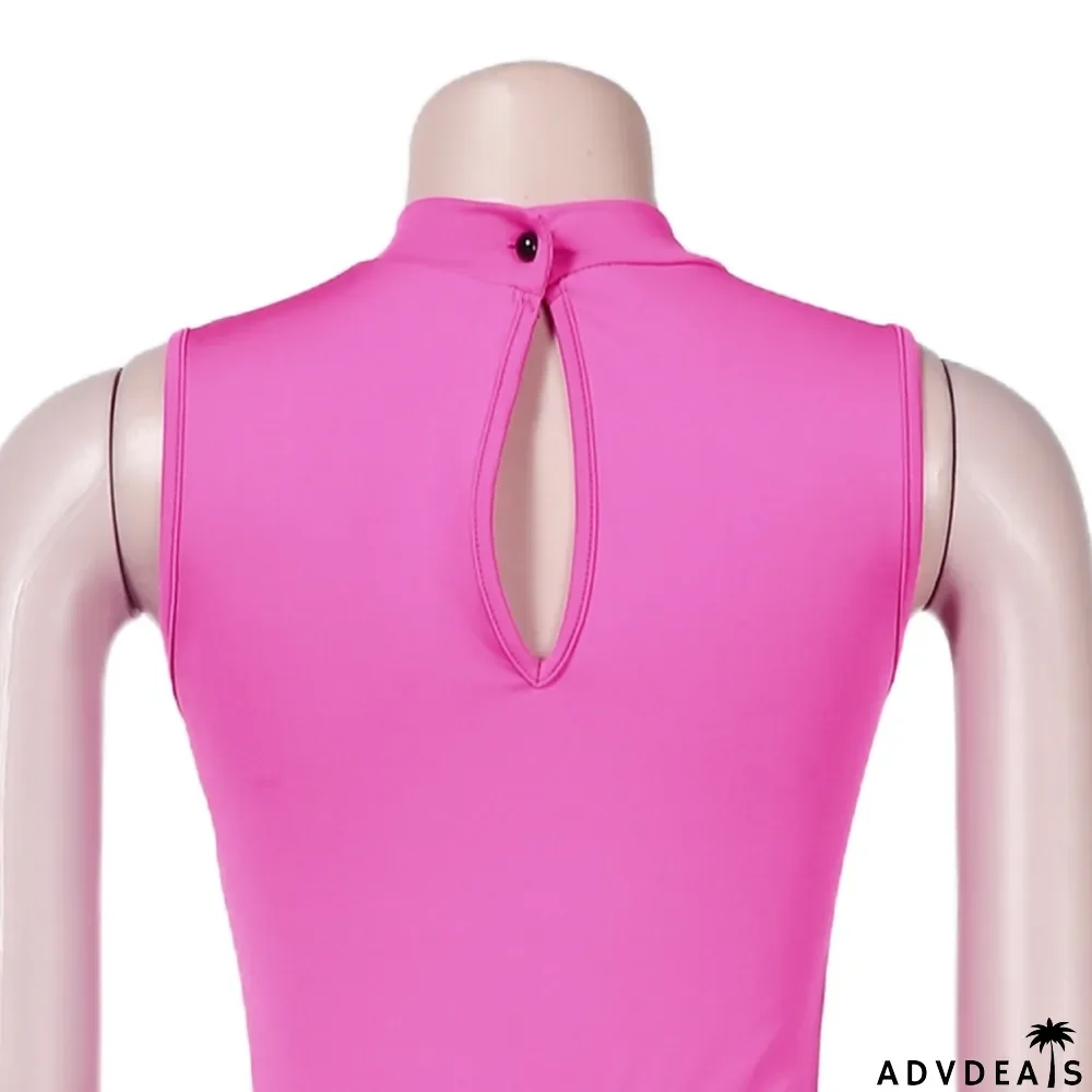 Summer Sexy Pink Sleeveless Top And Wide Pant Wholesale Womens 2 Piece Sets