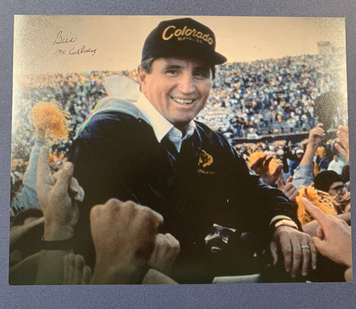 BILL MCCARTNEY SIGNED 8x10 Photo Poster painting COLORADO BUFFALOES HEAD COACH AUTOGRAPHED COA