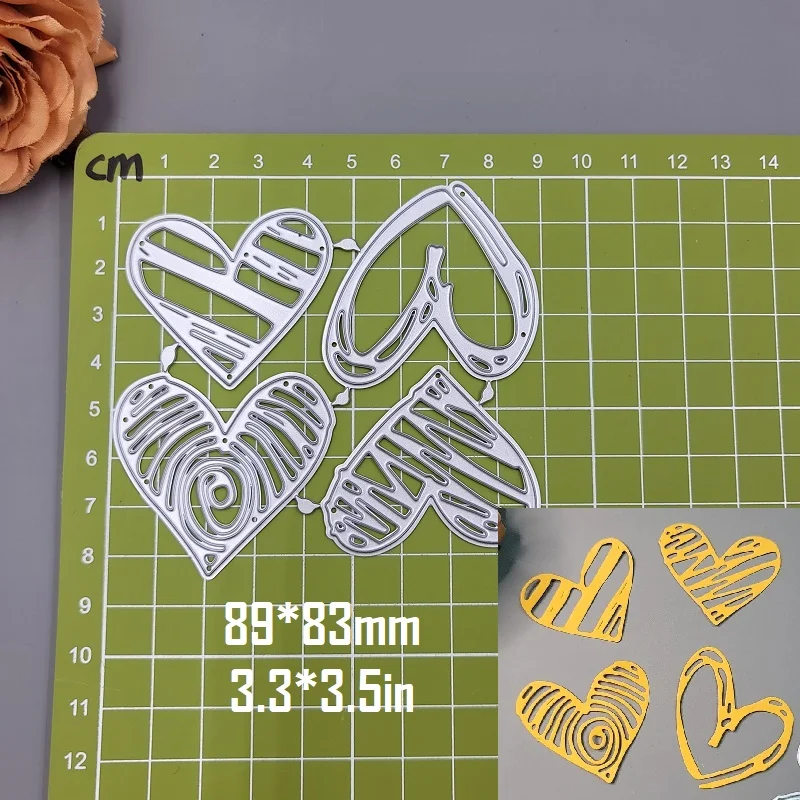 Nigikala Heart Metal Cutting Dies Scrapbooking Stencil Heart Die Cut Decoration DIY Embossing Album Paper Cards Gift