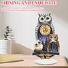 (US Local)Acrylic Special Shape Owl Diamond Painting Clock Ornaments Kit for Home Decor