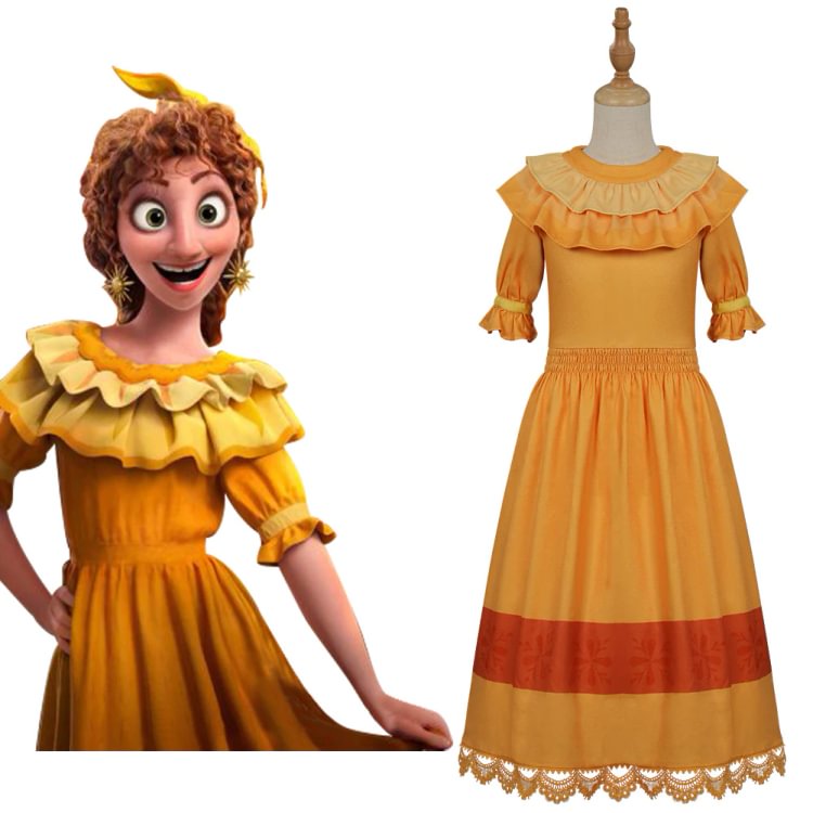 Kids Children Encanto PEPA Cosplay Costume Dress Outfits Halloween Carnival Suit Yellow Skirt