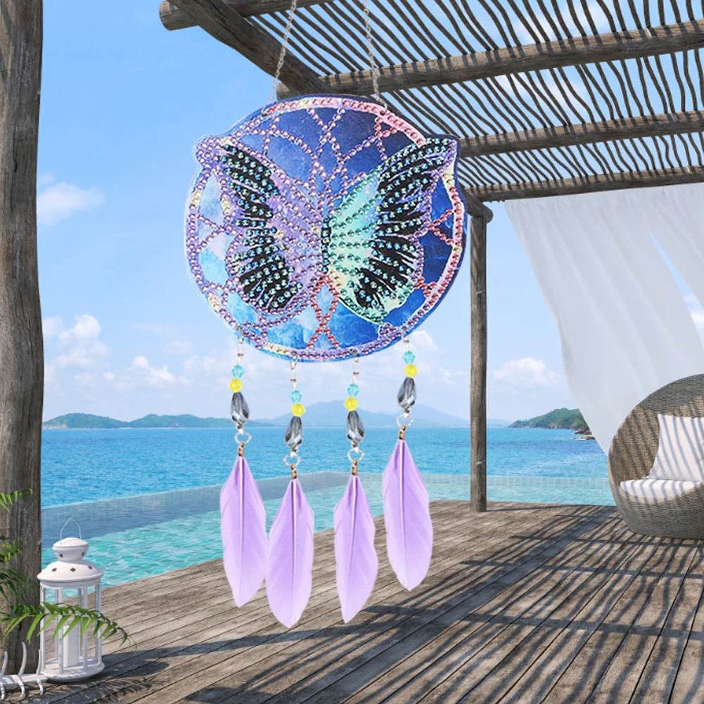 DIY Diamond Painting Dream Light Catcher Wind Chime - Butterfly