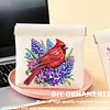 Diamond Painting Cardinal and Flower PU Storage Bag Coin Purse