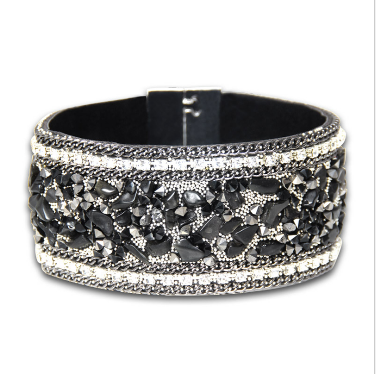 Ladies gravel magnetic clasp bracelet