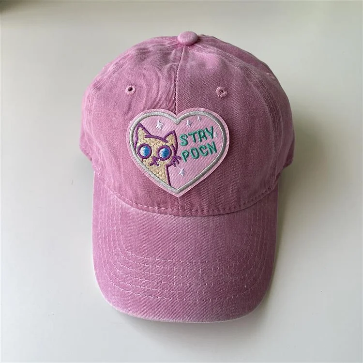 Embroidery Lovely Cat Adjustable Women Baseball Caps 2023 Pink Snapback Cap Outdoor Girl Sunscreen Baseball Hat