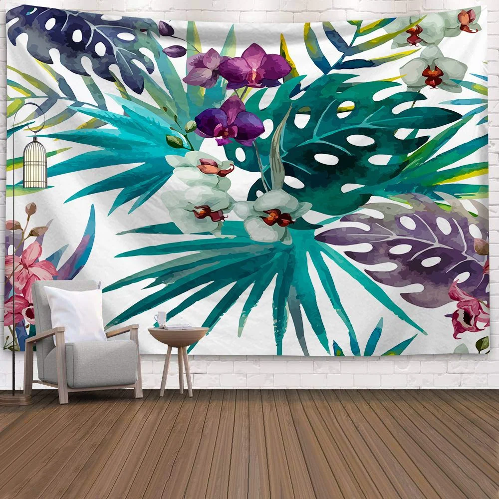 Green Forest Tree Wall Hanging Tapestries Mandala Natural Stream Flower Bedroom Wall Decor Camping Blanket Dropshipping