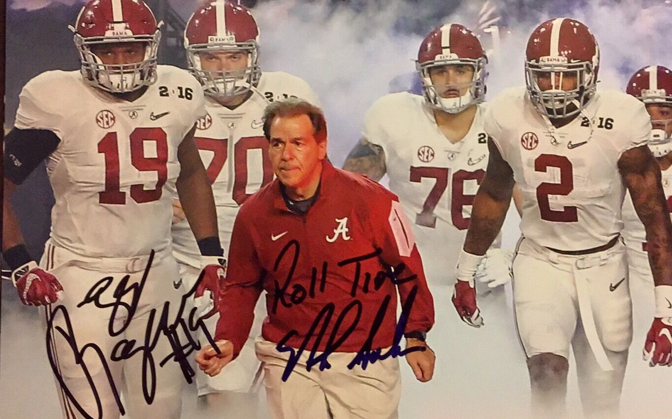 Nick Saban Reprinted autographed signed Photo Poster painting Alabama Reggie Ragland ROLL TIDE