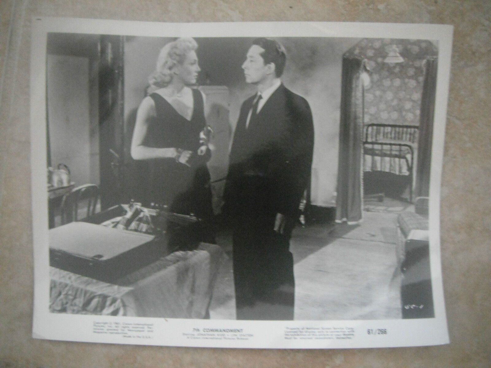 7th Commandment Kidd Statten B&W 8x10 Promo Photo Poster painting Lobby Card