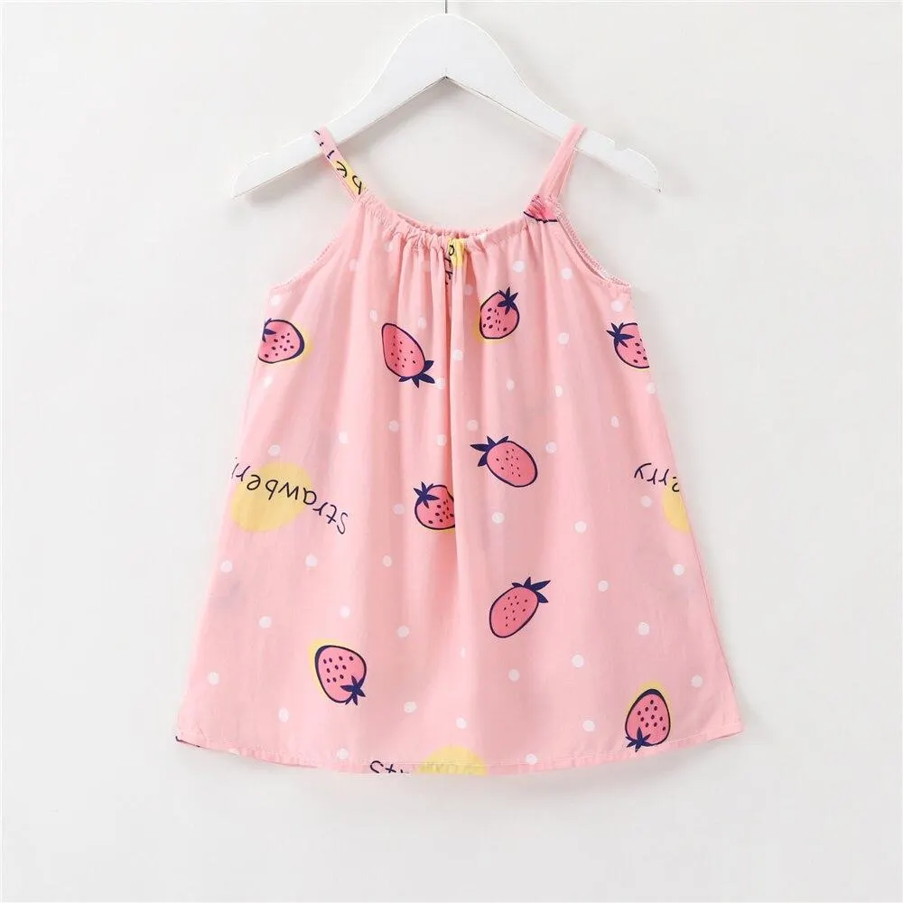 Baby Girls Dress Summer Kids Cute Sling Dresses Children's Clothes Toddler Girl Casual Sleeveless Princess Dress Infant Outfits