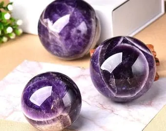 pornhint Pornhint Natural StoneStone Quartz 1PC Natural Dream Amethyst Ball Polished Globe Massaging Ball Reiki Healing Stone Home Decoration