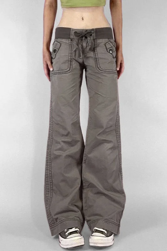 Edgy Slim Tie Strap Patchwork Jeans