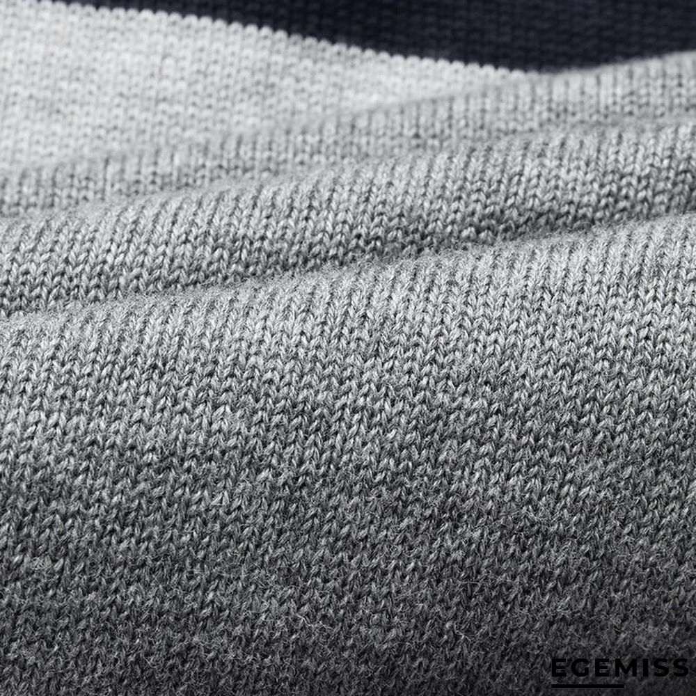 Casual Men's Sweater O-Neck Striped Slim Fit Knittwear | EGEMISS