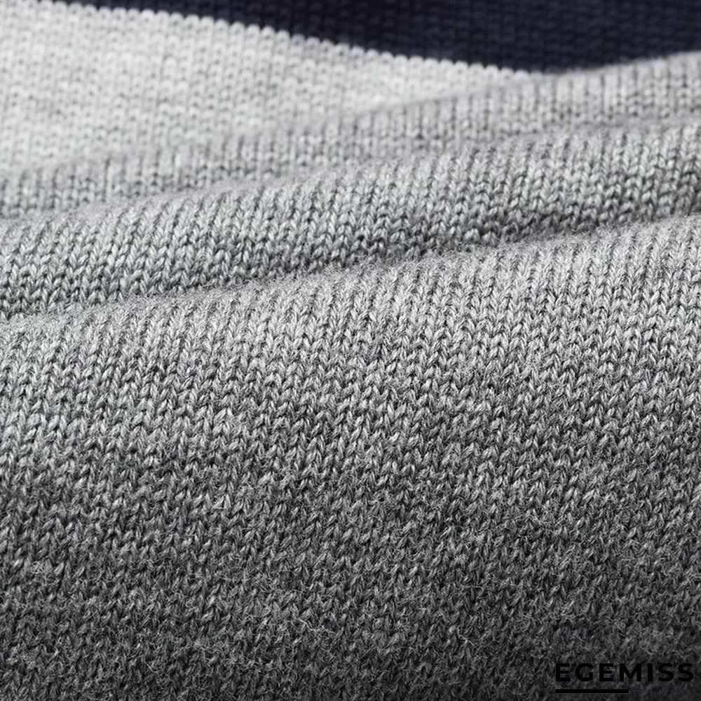 Casual Men's Sweater O-Neck Striped Slim Fit Knittwear | EGEMISS