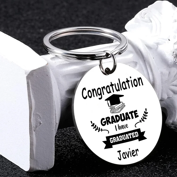 Personalized Name Exquisite Round Graduation Keychain Gift For Her/Him
