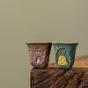 Rock and mineral wabi-sabi style tea cup, master cup, Dunhuang Mogao Grottoes retro Zen-style single cup ceramic tea set, Kung Fu tasting cup