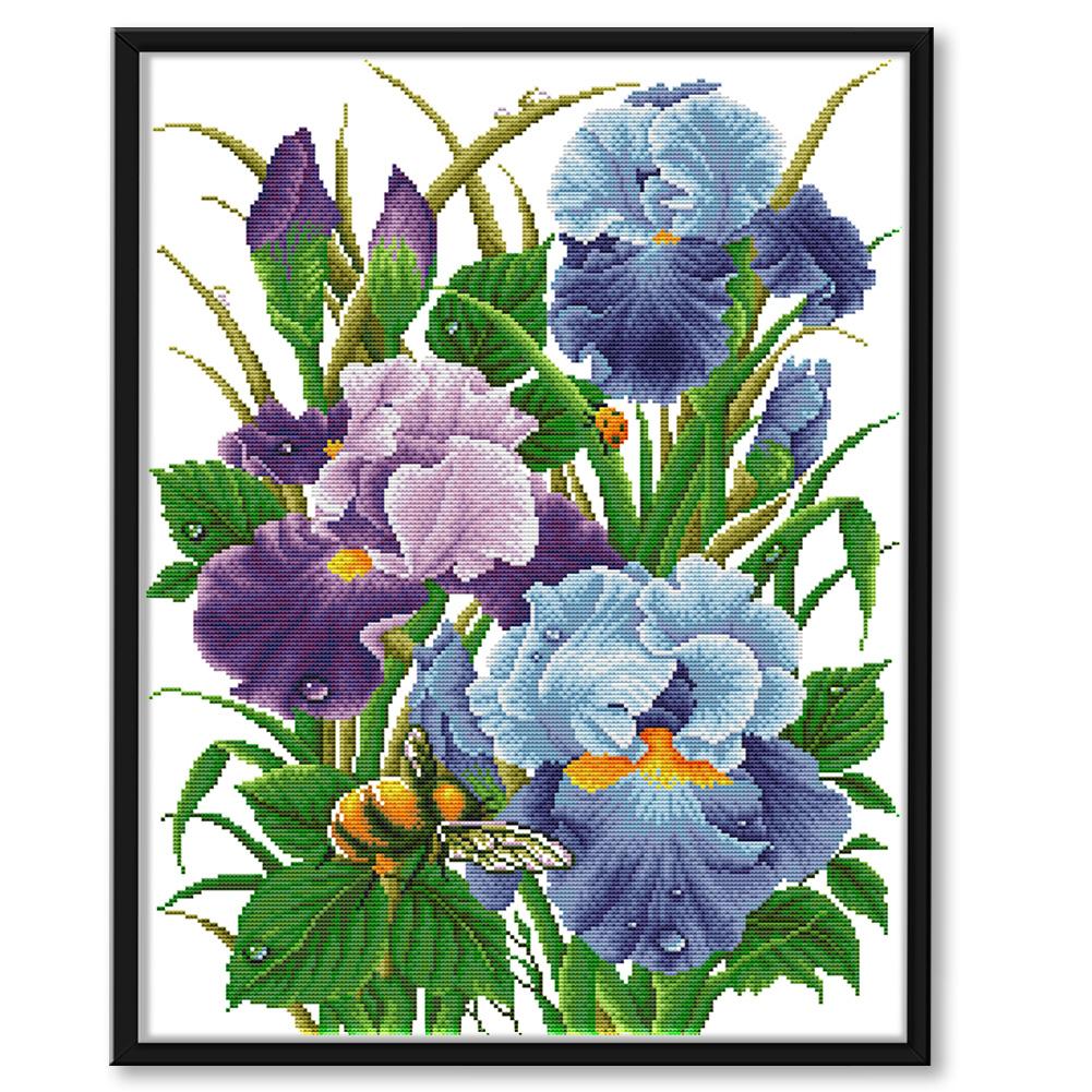 (Counted/Stamped) 14CT/11CT iris Cross Stitch 52*42cm/20.47*16.54in