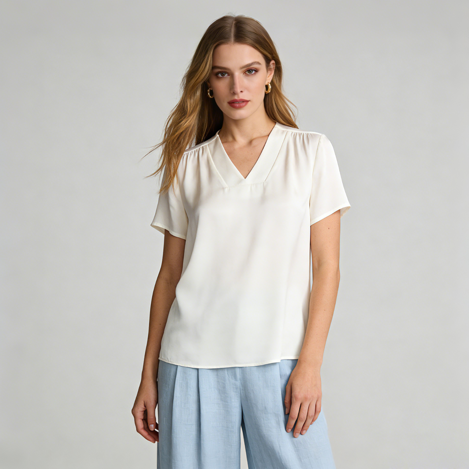 26 MM Silk Blouse V-Neck REAL SILK LIFE