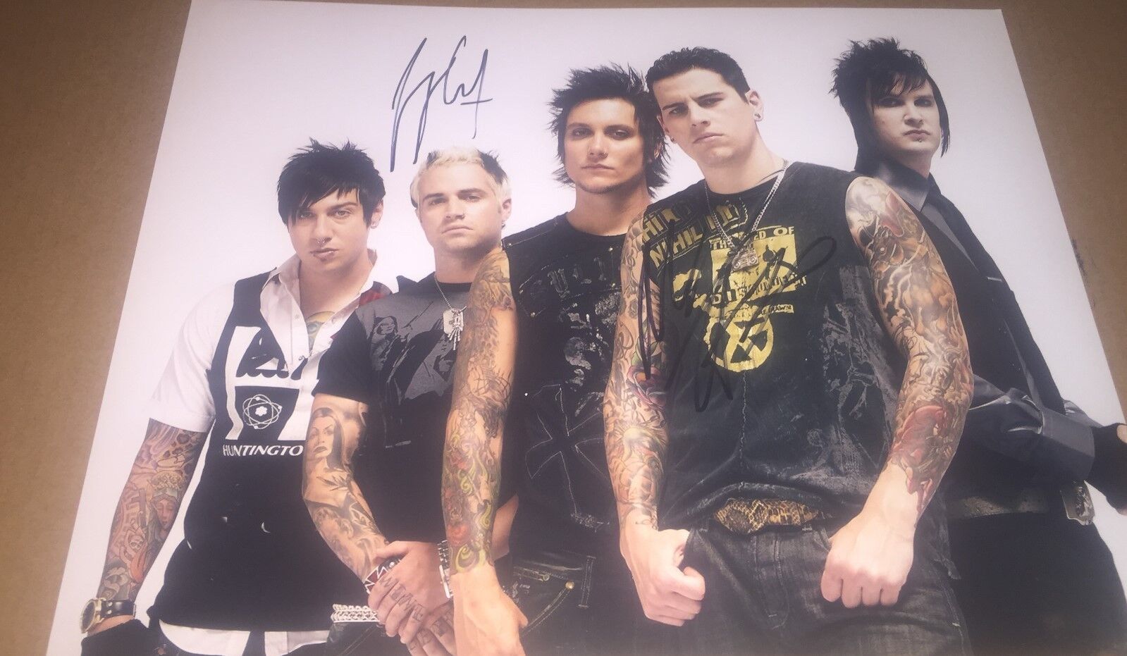 Avenged Sevenfold M Shadows & Johnny Christ Signed 11x14 Photo Poster painting w/COA Look