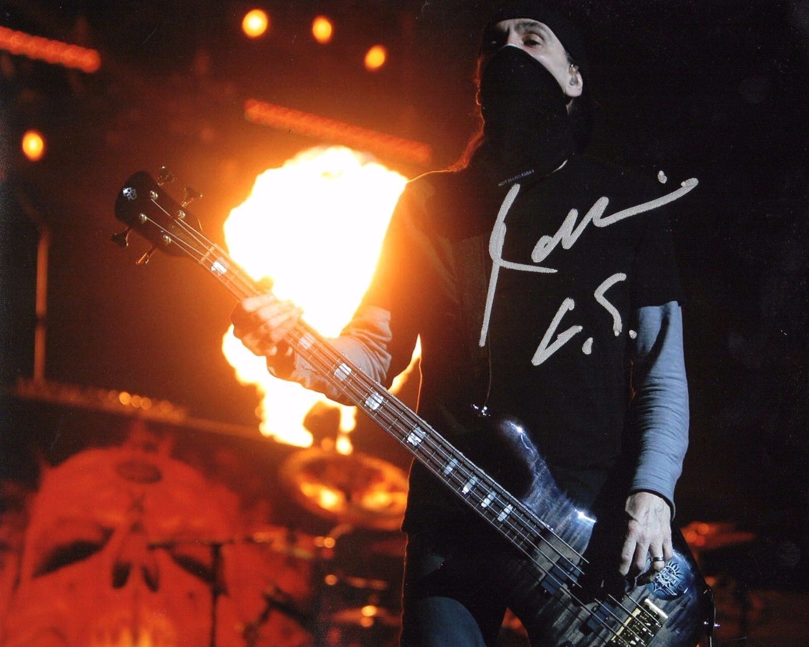 GFA Godsmack Bassist * ROBBIE MERRILL * Signed Autograph 8x10 Photo Poster painting PROOF R2 COA