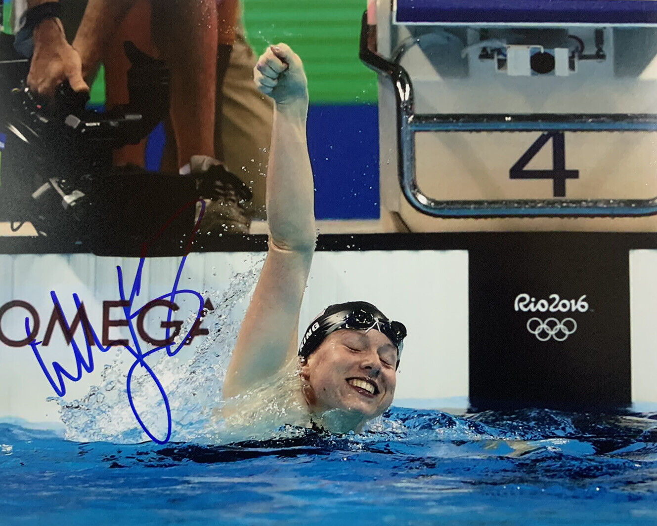 LILLY KING HAND SIGNED 8x10 Photo Poster painting SWIMMING 2016 OLYMPICS AUTHENTIC RARE