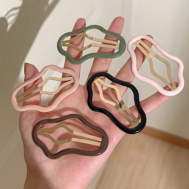 5pcs Cloud Button Clip Simple Hollow Forehead Break Clip Sweet Side Bangs Fixed BB Clip