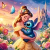 Disney stitch-plein diamant rond peinture-30 * 30cm