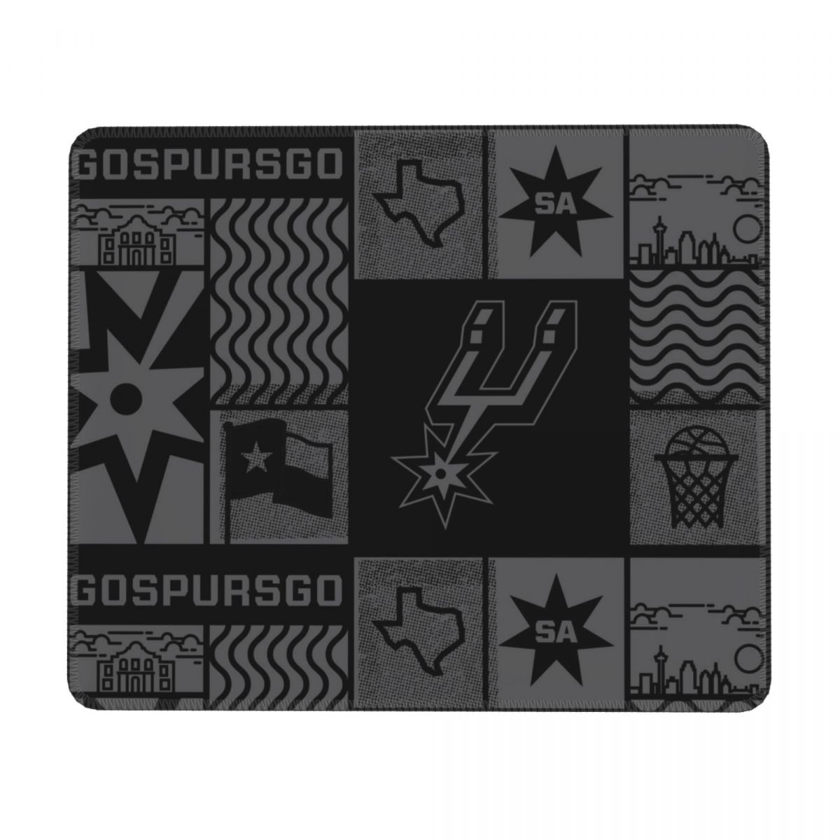 San Antonio Spurs Monochrome Logo Rectangle Gaming Anti-Slip Rubber Mousepad