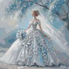 Diamond Painting-5D Full Round Drill Dress Girl(40*40 CM)