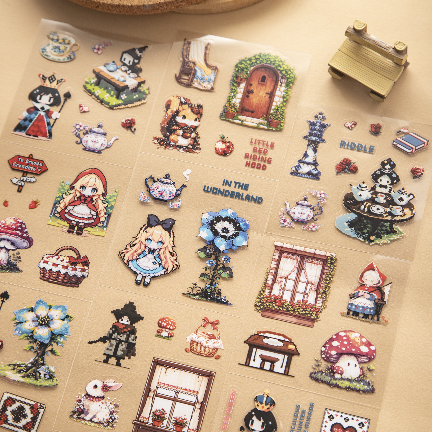 PET 스티커북 - 픽셀 동화 시리즈 빈티지 캐릭터 캐슬