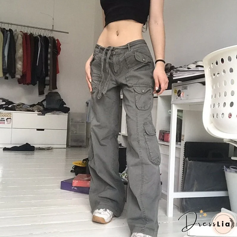 Dark Retro Gothic Women's Pants Contrast Color Striped Mesh Splicing Woven Pants Fashion Streetwear Workwear Wide Leg Pants