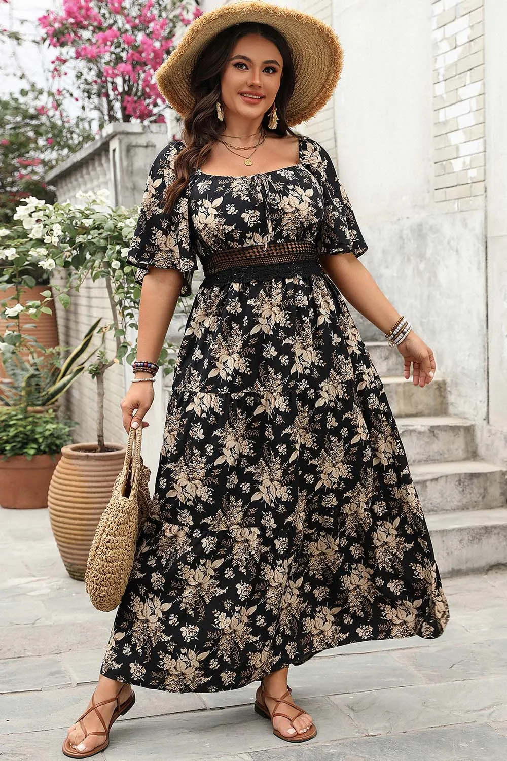 maxi dress crochet Crochet U Back Maxi Dress