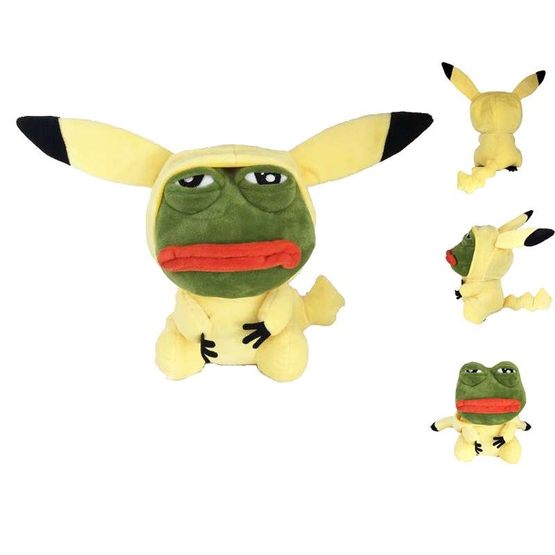 Pikachu Sad Frog Plush Toy Soft Stuffed Doll Kids Adults Holiday Gifts Home Decoration