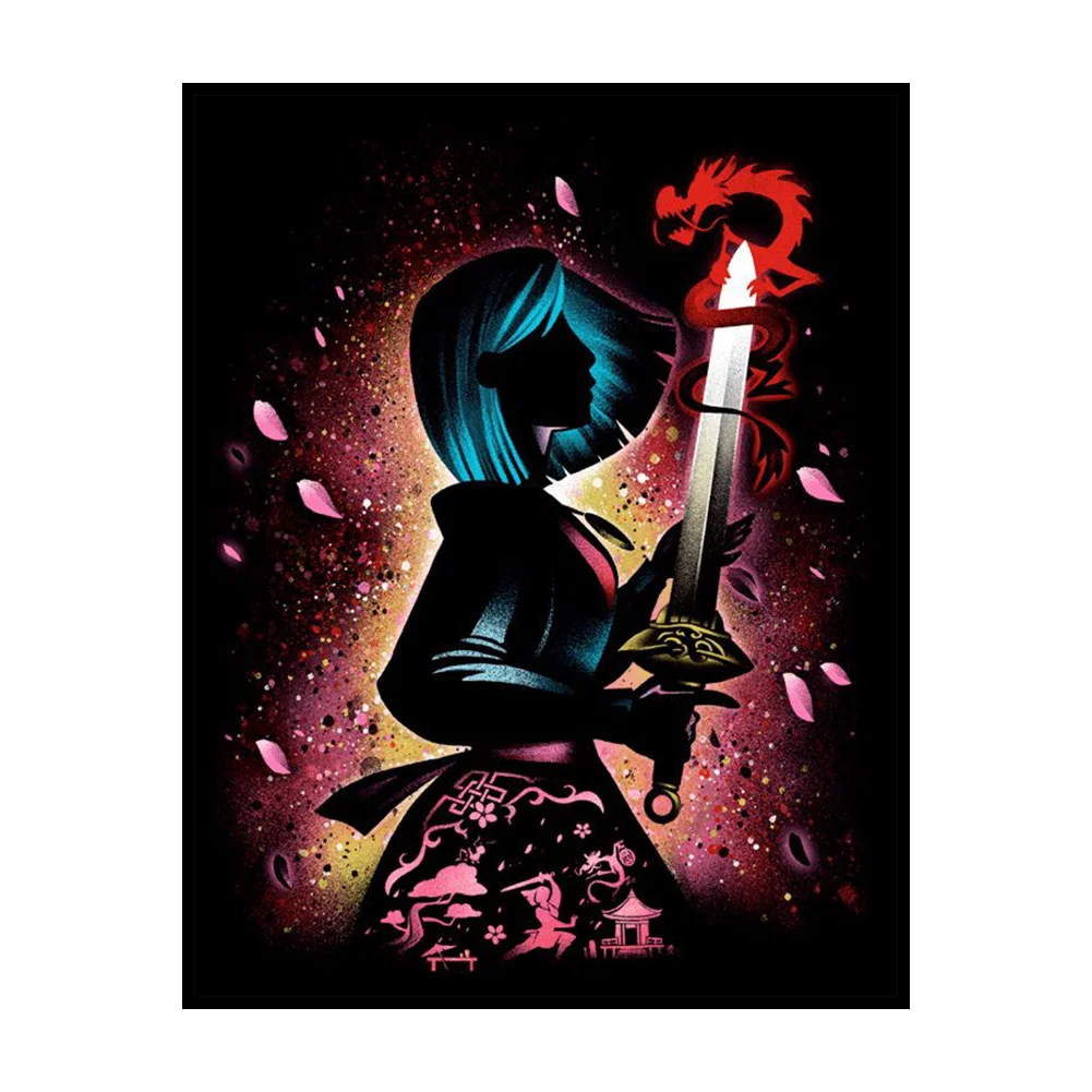 11CT Full Stamped Cross Stitch - Silhouette Series(Canvas|40*51cm)