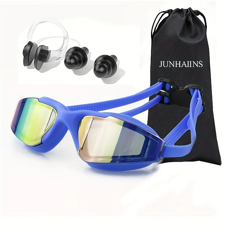 Large Frame Competitive Swimming Goggles - Anti - Fog PC Lenses, Silicone Sealing, Leak - Proof for Adult Training & Water Sport