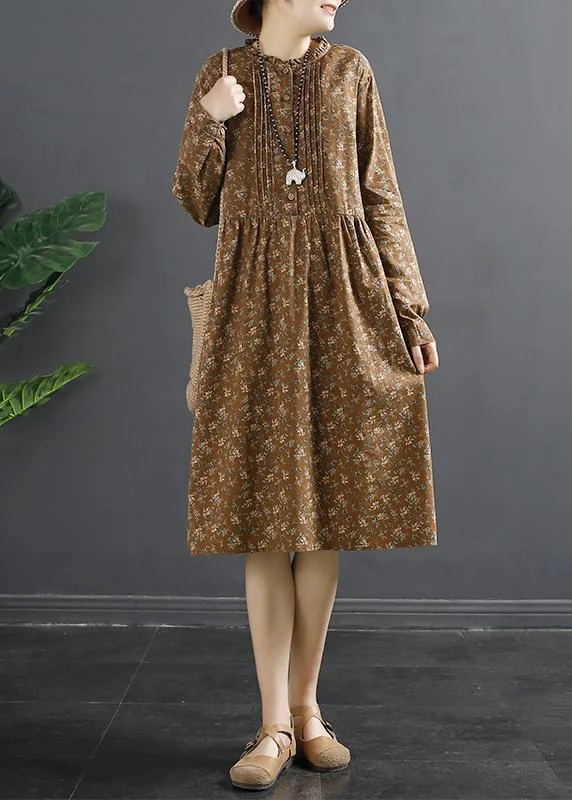 DIY Ruffles Spring Fashion Ideas Coffee Dress