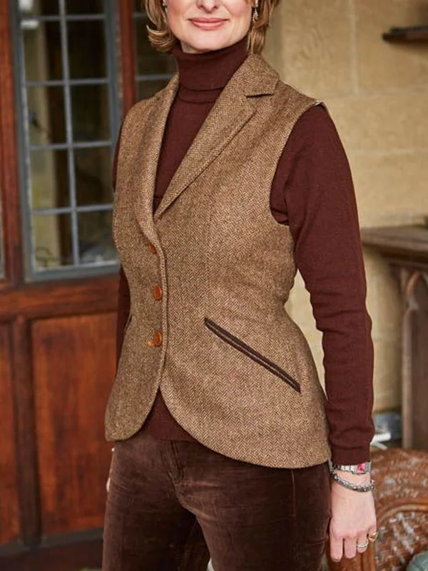 daily warm tweed vest for women