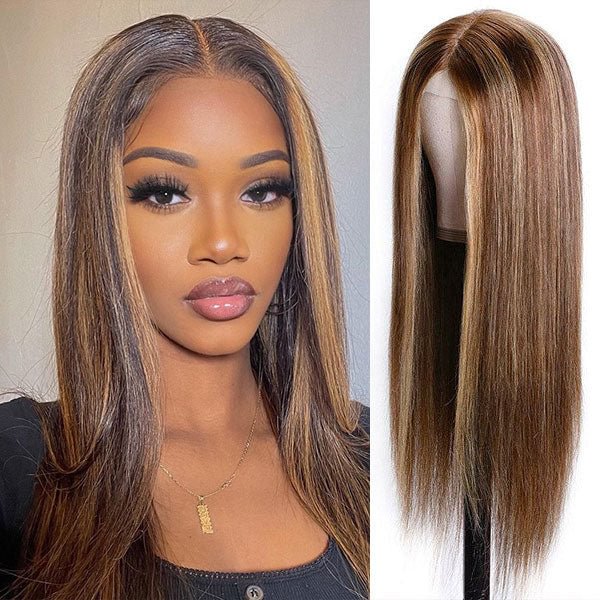 Junoda Highlight Straight 4x4 13x4 Lace Front Human Hair Wig