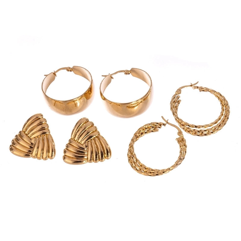 1 Pair Casual Minimalist Triangle Solid Color 304 Stainless Steel Earrings Ear Studs