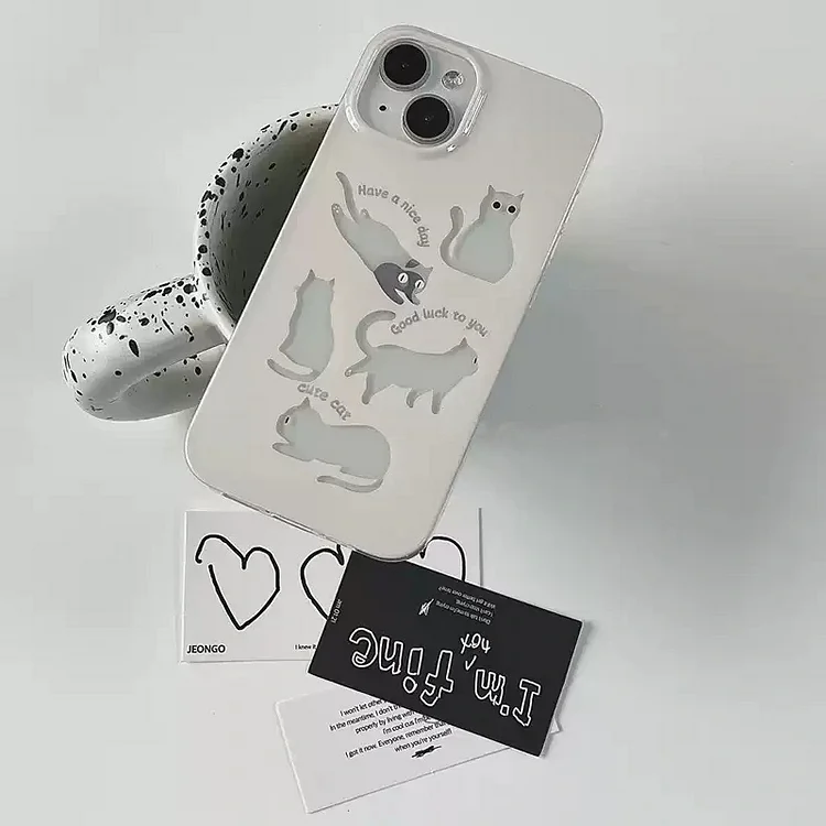 Minimalist Hollow INS Style Cat Phone Case