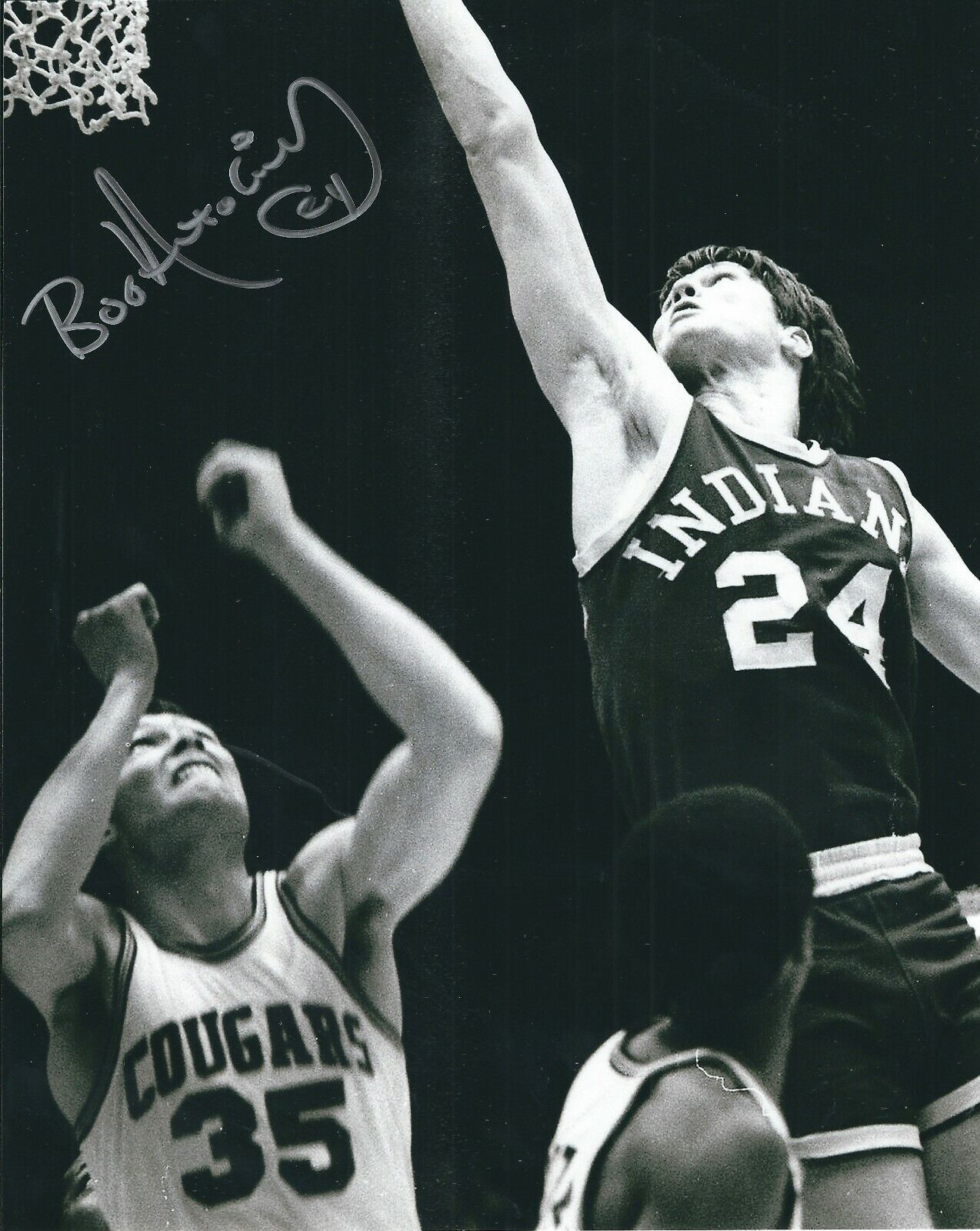 Signed 8x10 BOB NETOLICKY Indiana Pacers Autographed Photo Poster painting w/COA